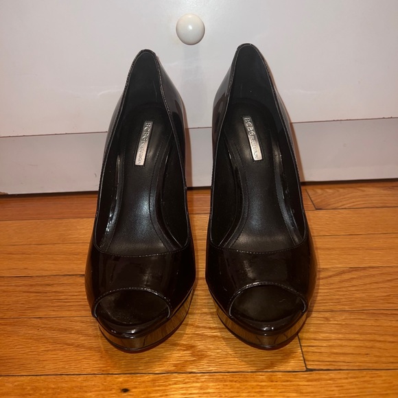 Open Toe Black Pumps - Picture 2 of 4